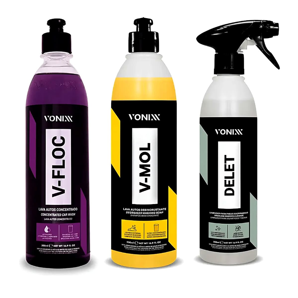 Kit Shampoo V-floc V-mol Limpador Delet 500ml Vonixx